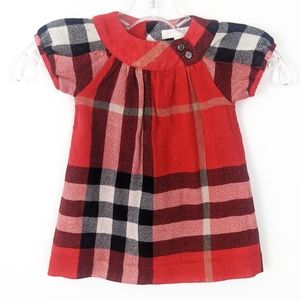 Burberry Red and Black Plaid Kids Dress